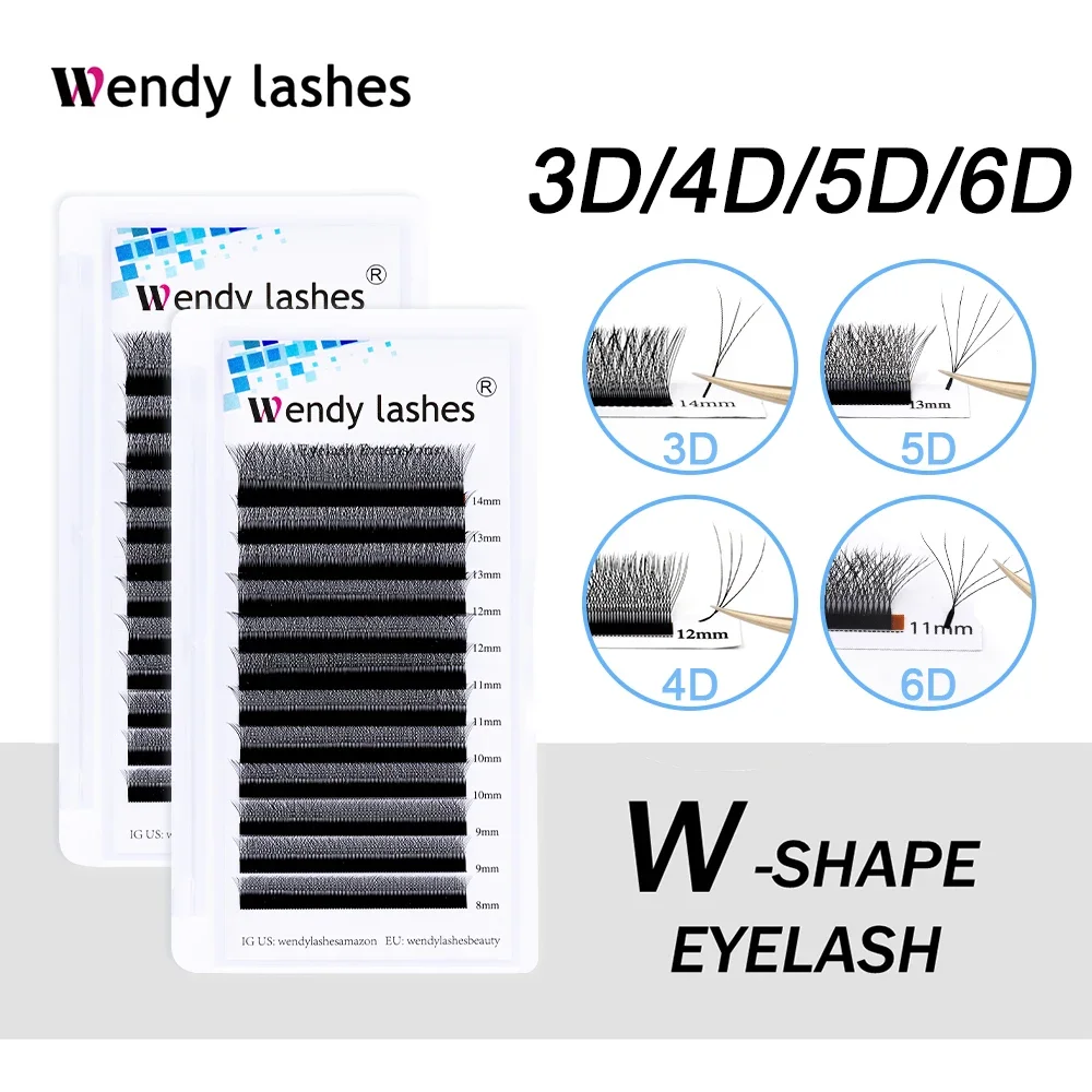 Eyelash Extension For Asian Eyes - Wendy Lashes W รูปร่างอุปกรณ์ Cilios 3D/4D/5D/6D