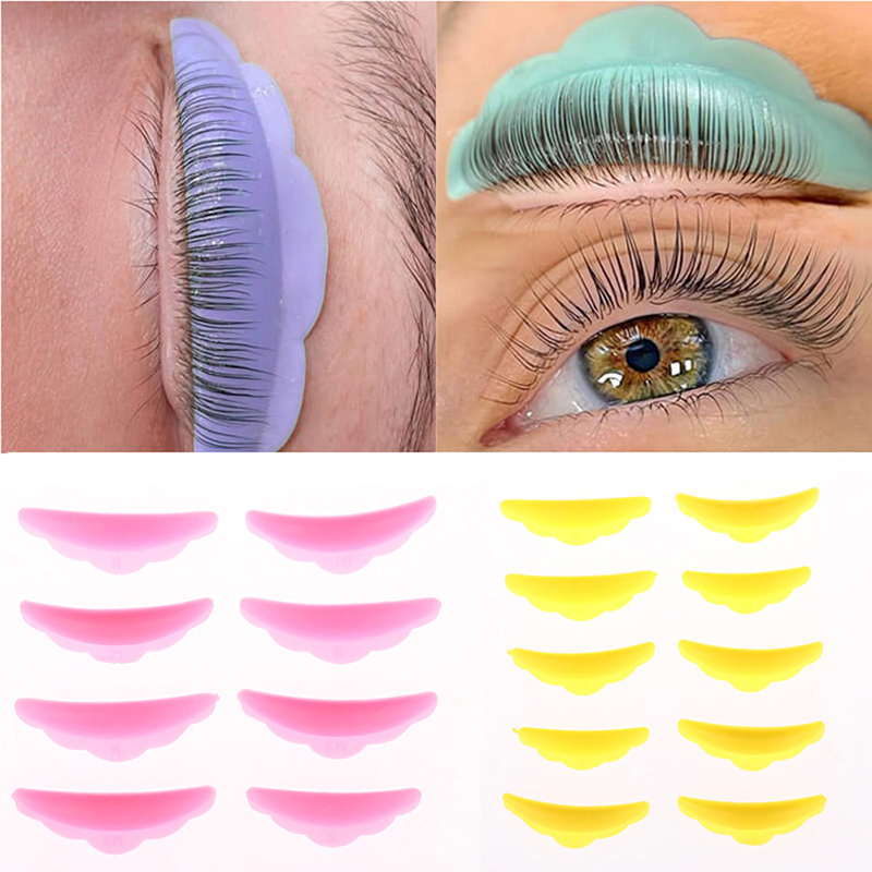 Eyelash Extension Glasses - 5คู่ขนตา Grafting ซิลิโคนเปียร์ม Pad Eyelash แผ่นยก