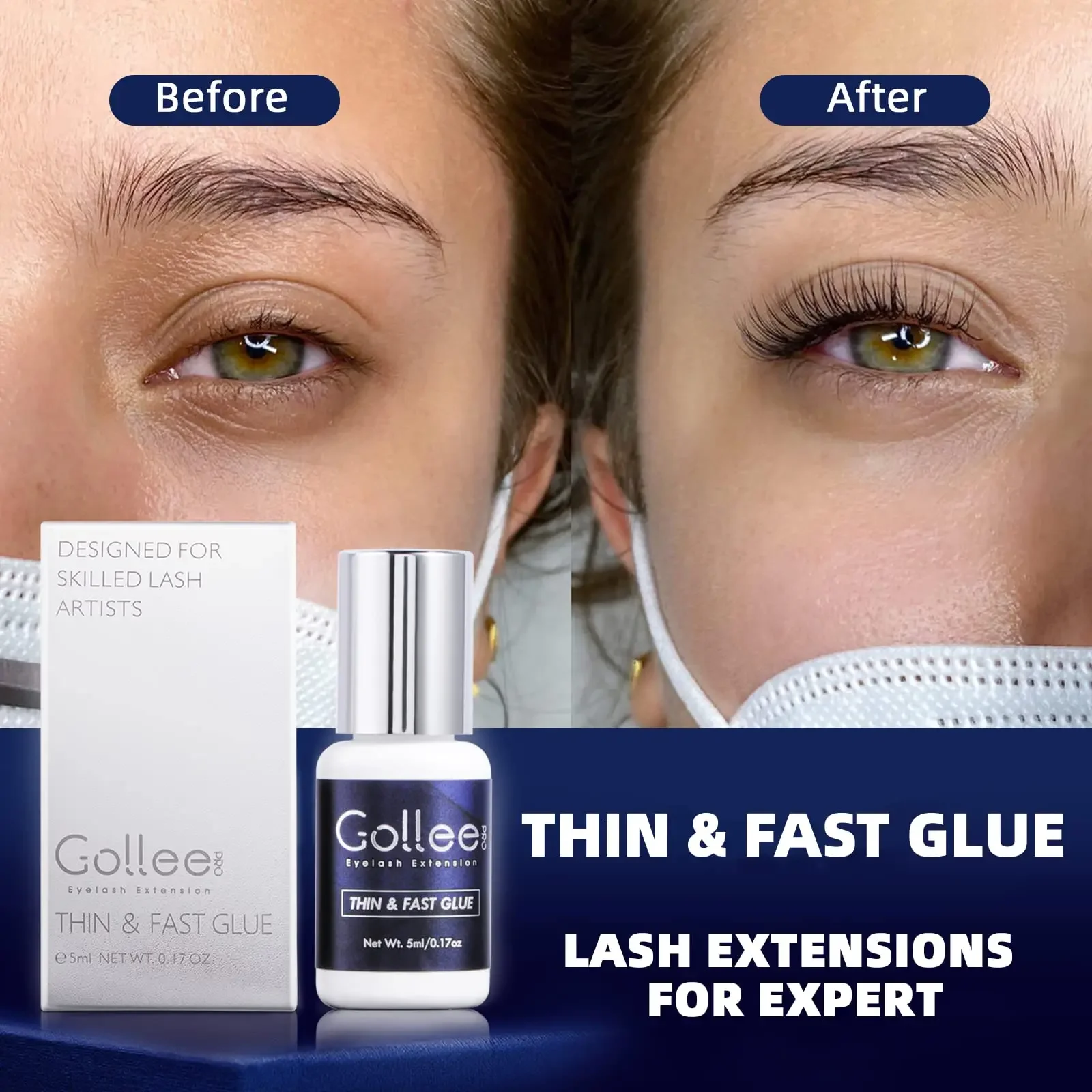 กาวต่อขนตา Gollee สำหรับดวงตาแ - Sensitive Lash Glue บทวิจารณ์และราคา